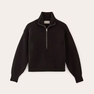 NWT Half-Zip Sweater in Luxe Merino in Black